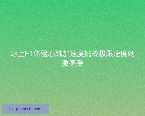 冰上F1体验心跳加速度挑战极限速度刺激感受