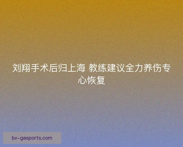 刘翔手术后归上海 教练建议全力养伤专心恢复